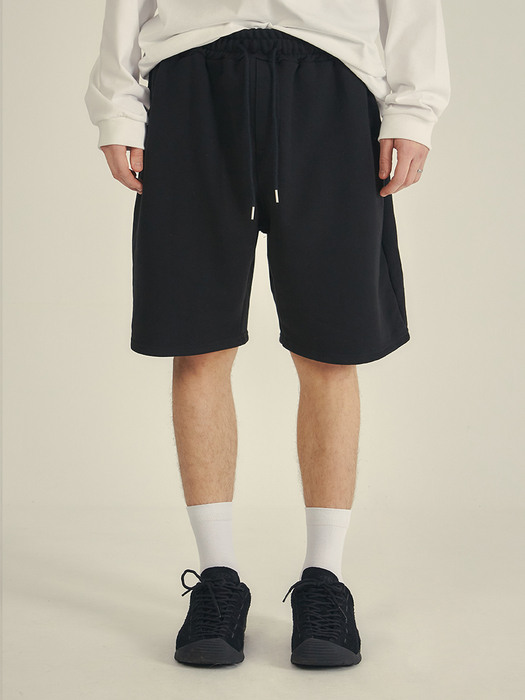 Bermuda one-tuck sweat shorts(5col)