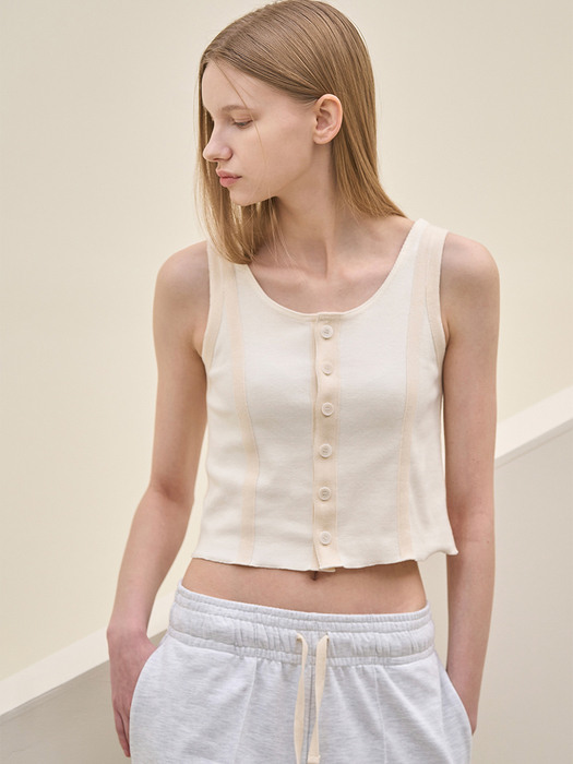 Layered Taping Vest (Ivory)