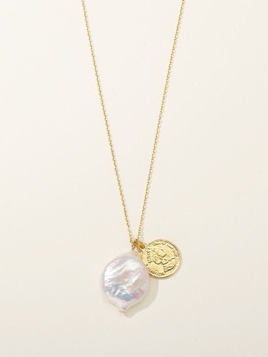 925 Baroque Pearl Coin Necklace