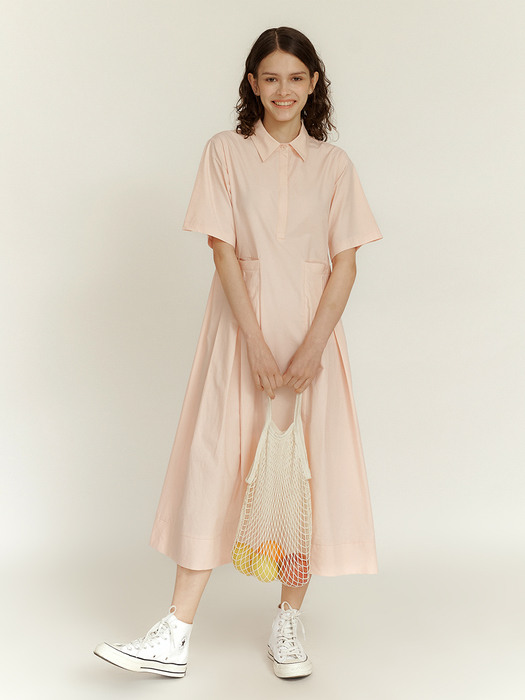 4.69 Classy shirt dress (Peach pink)