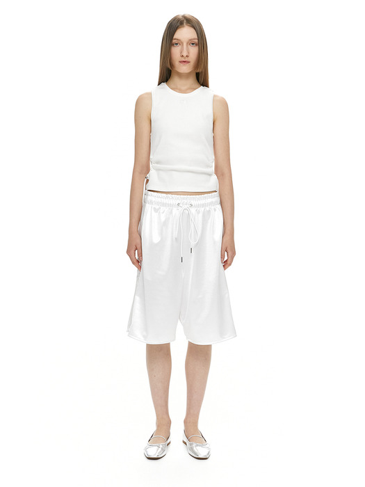 CUT OUT STRING SLEEVELESS / WHITE