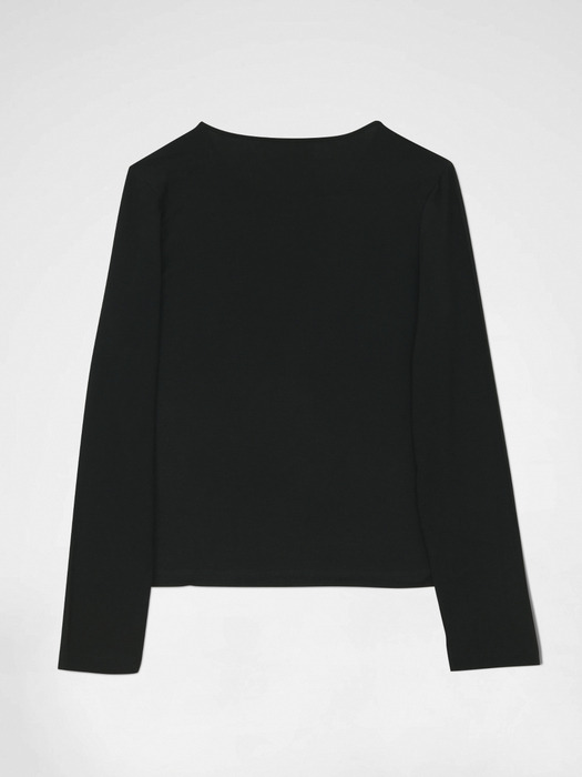 KHIHO CREW NECK LONG SLEEVE TOP / BLACK