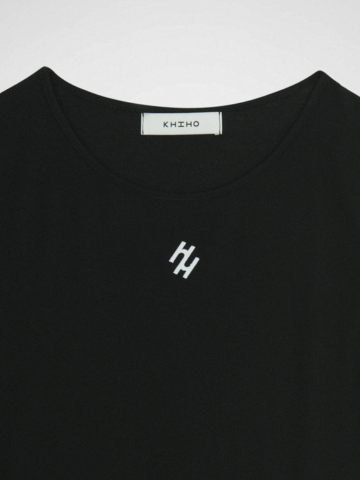 KHIHO CREW NECK LONG SLEEVE TOP / BLACK