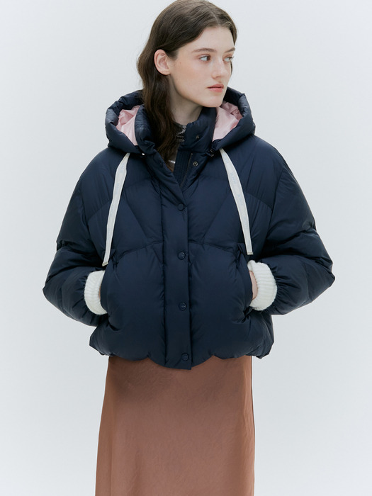 HOODED GOOSE DOWN OVER-FIT JUMPER [3COLORS]