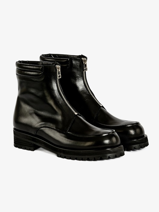 40mm Calma Front-zip Ankle Boots (Black)