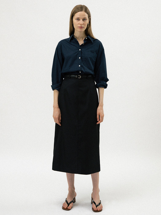  Kate maxi slit skirt (Black)