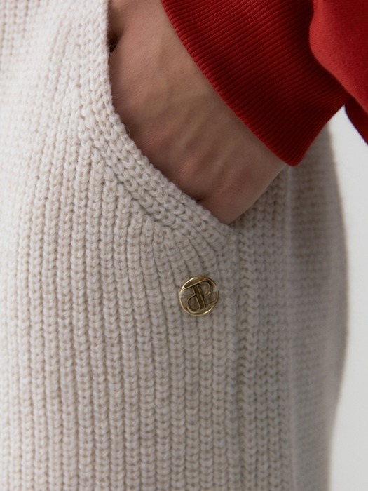 alpaca wool knit shorts - oatmeal