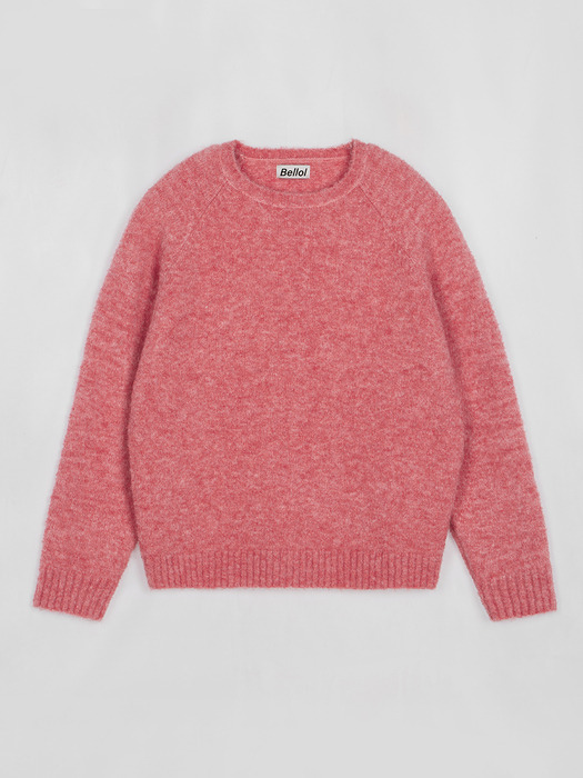 Classic Boucle Round Neck Knit Pink