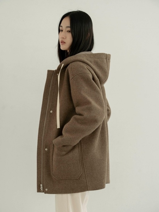 Wool Hood Coat(Beige)