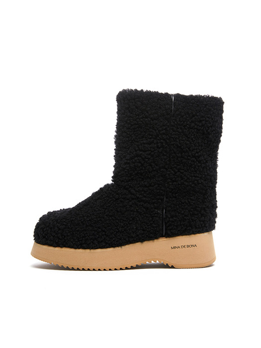 Fur middle-ankle boots_5CM_4 color