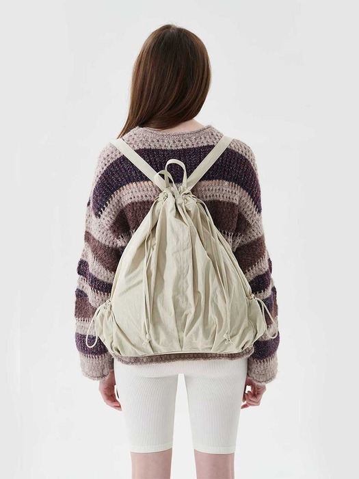 Rustling string backpack [Beige]