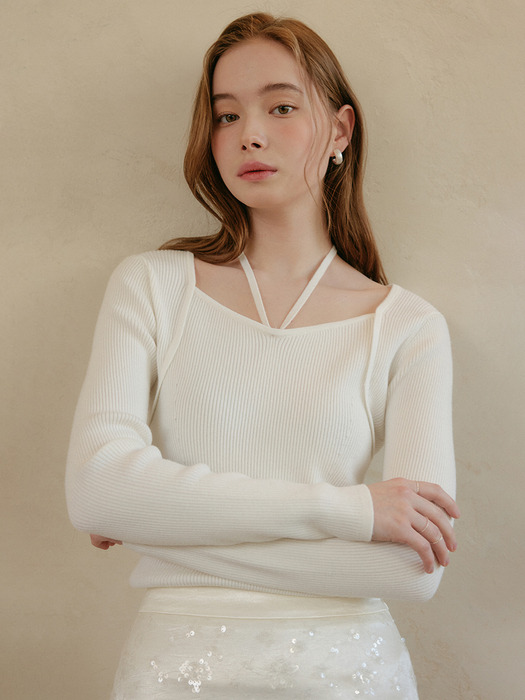 로사 스트랩 니트 탑 / ROSA STRAP KNIT TOP_2colors