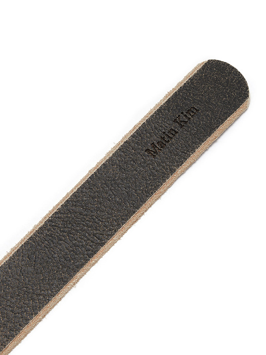 VINTAGE CRACK LEATHER BELT IN DARK BROWN - Image 1