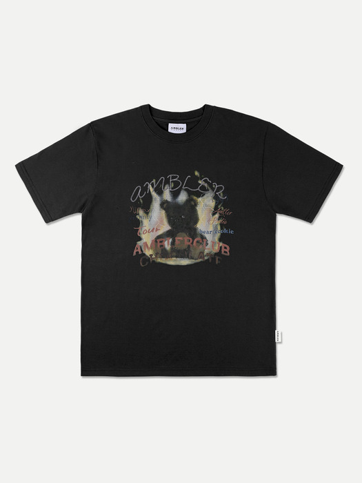 Bear in flames Over fit T-Shirts AS1104 (Black)