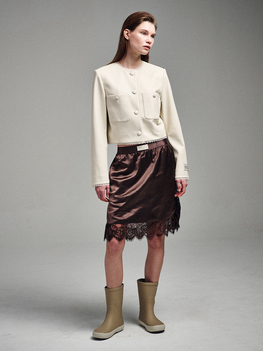 FAUX LEATHER CROPPED JACKET LACE_IVORY