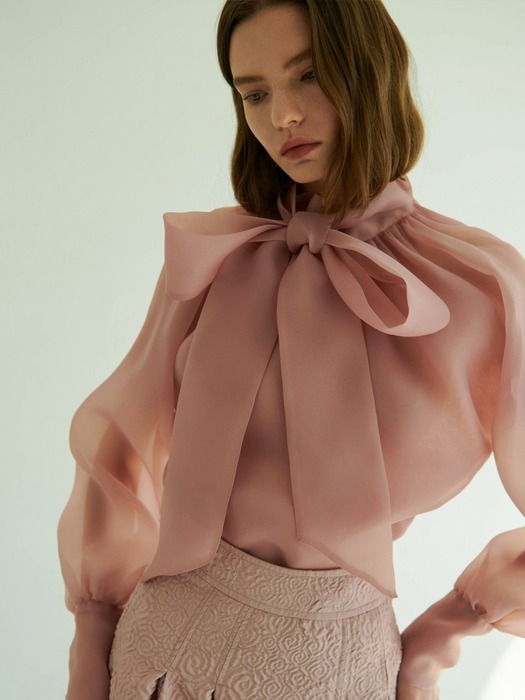 Organza Ribbon Blouse [Marsala Pink]