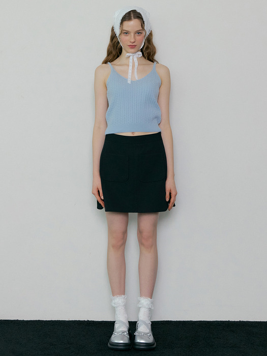 [cashmere] 182 melting sleeveless knit (light blue)