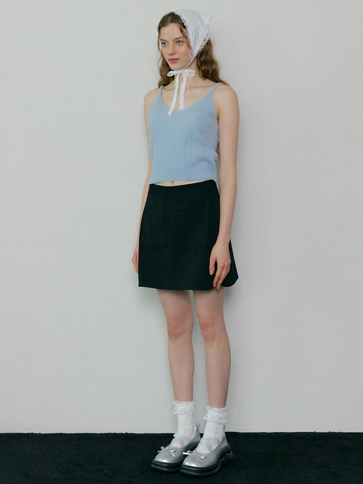 [cashmere] 182 melting sleeveless knit (light blue)