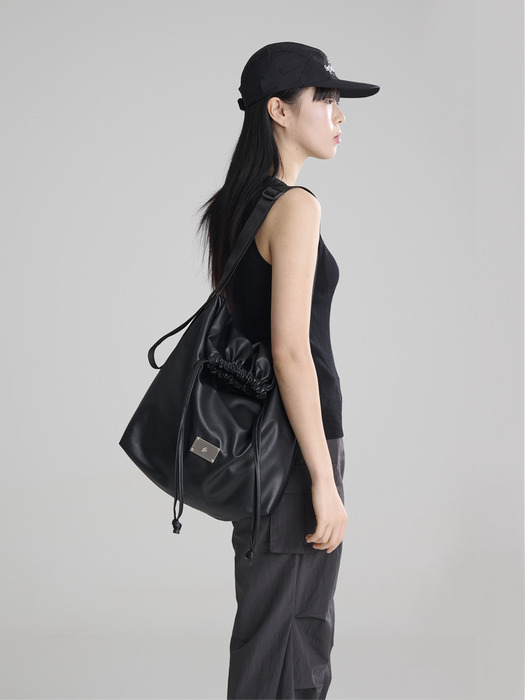 LEATHER CITY CROSS BAG [BLACK]