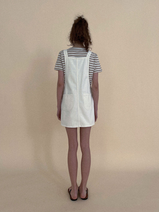 [SALT Label] DENIM SKIRT OVERALL_WHITE