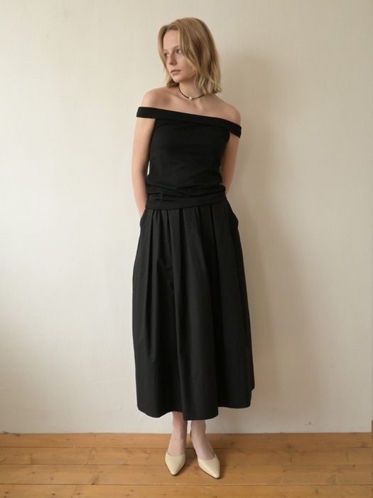 Pola Cotton Skirt [Black]