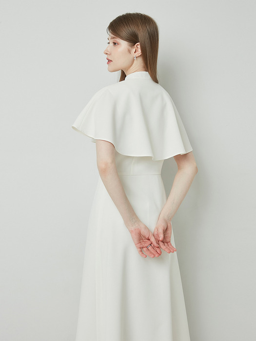 RAYLA cape Dress_Ivory