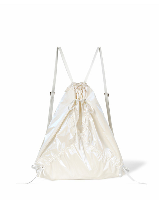 RIBBON STRING BAG - PEARL IVORY