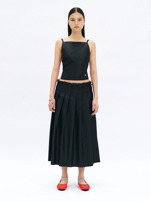 String Pleats Skirt (Black)