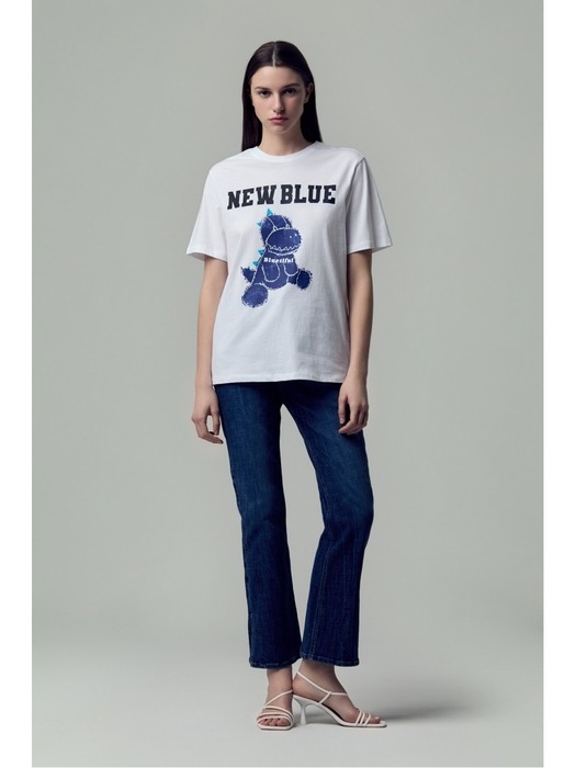 (PW2E1TTO0050MWT) 뉴 블루 디노 베이직핏 티셔츠