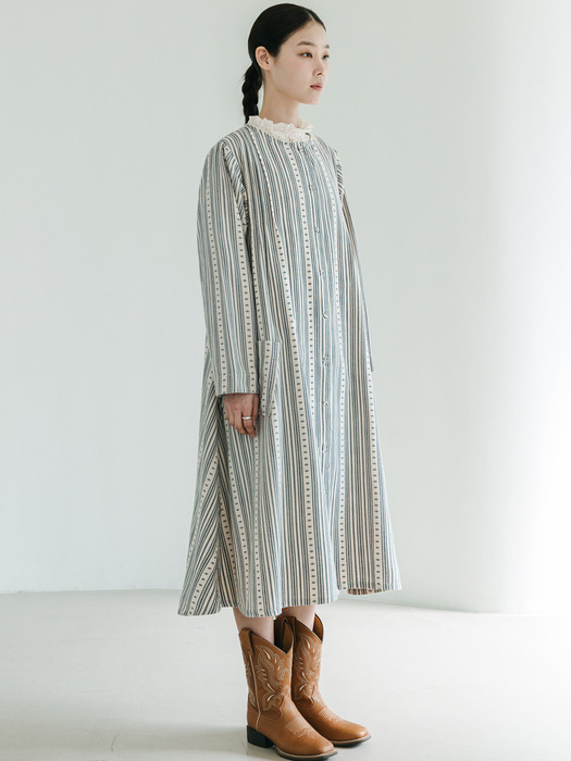 Stripe Pattern Jacket Dress