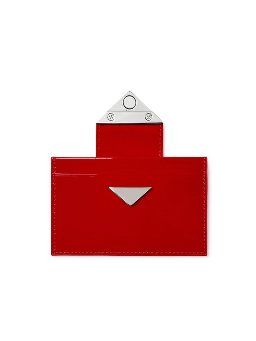 TRIANGLE BRIDGE CARD HOLDER - CHERRY RED