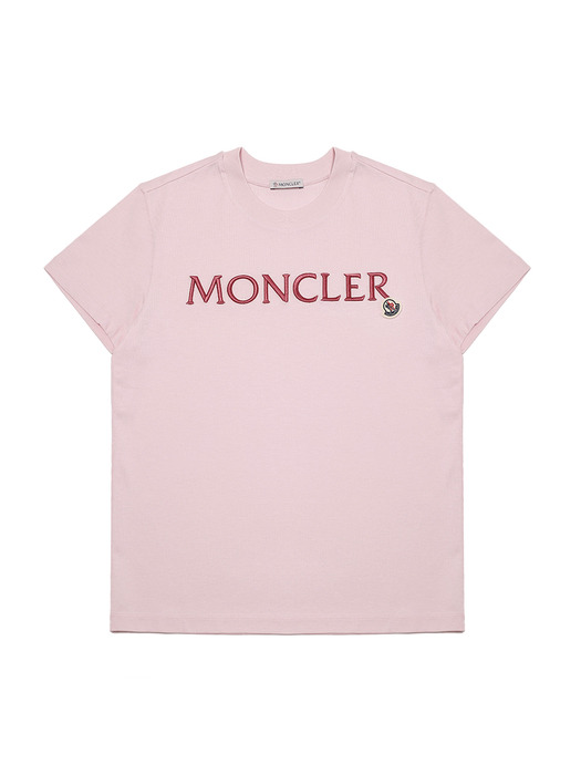 몽클레어 반팔 티셔츠 로고 프린팅 여성 핑크 8C00006 829HP 50B
