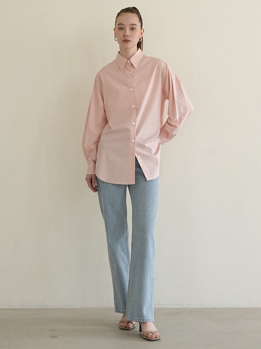 Sleeve Pintuck Point Shirt Pink
