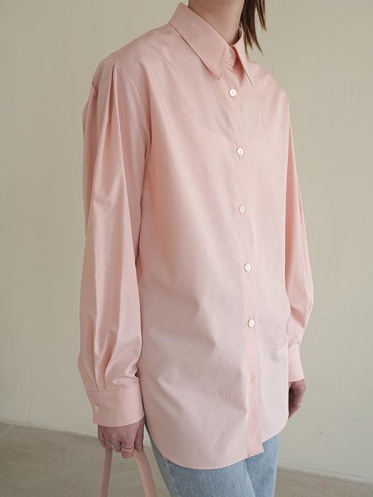 Sleeve Pintuck Point Shirt Pink