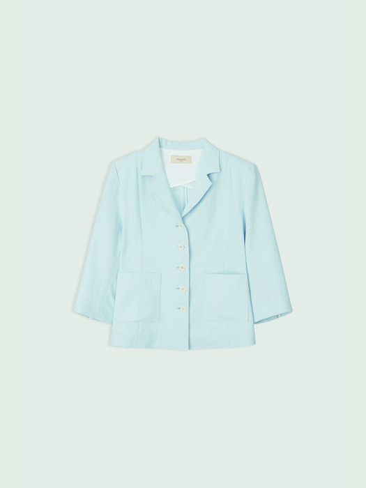 Soft Linen jacket - Creamy Blue