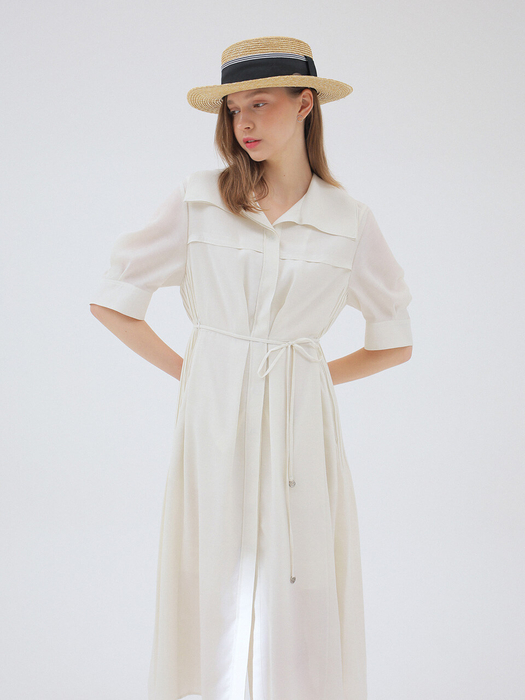 Pleated Shirt Dress NEW4XO513