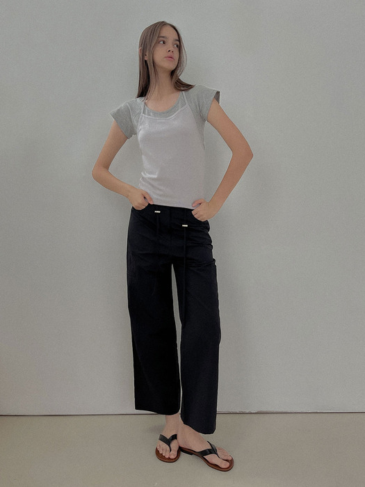 [24 SUMMER][SALT Label] JESSIE LAYERED HALTER TOP_GRAY