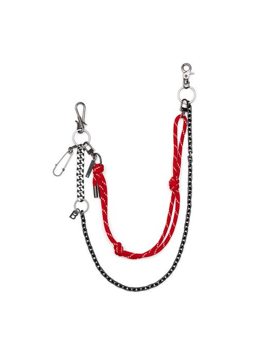 BBD 2-Line Detachable Rope Pants Chain (Black&Red)