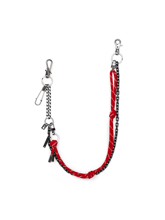 BBD 2-Line Detachable Rope Pants Chain (Black&Red)