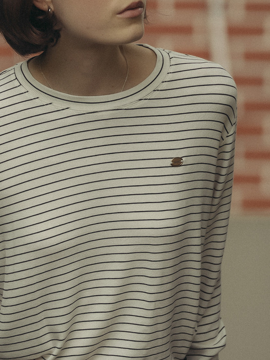 Comfortable striped T-shirt_Ivory