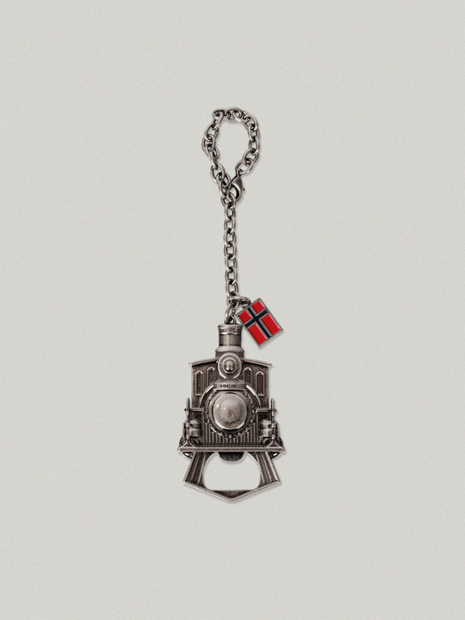 TRAIN METAL OPENER KEYRING [SILVER]