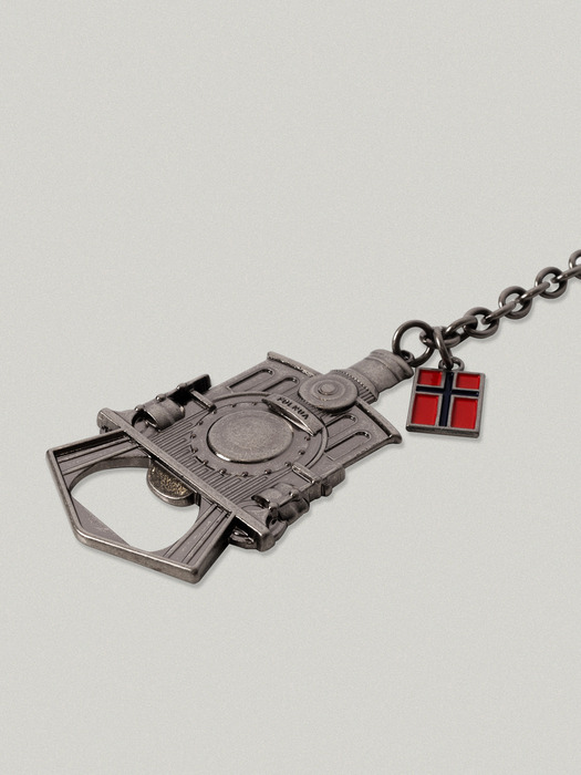 TRAIN METAL OPENER KEYRING [SILVER]