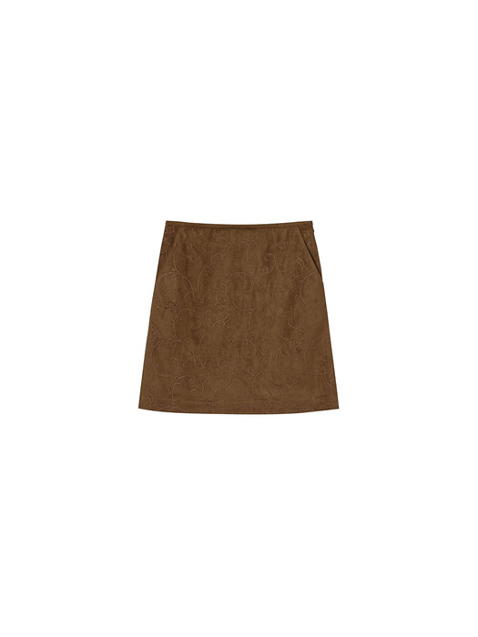 Embroidery Suede Skirt VC2478SK707M