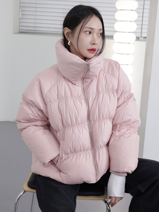 Shirring Puffer Down Jacket_3color