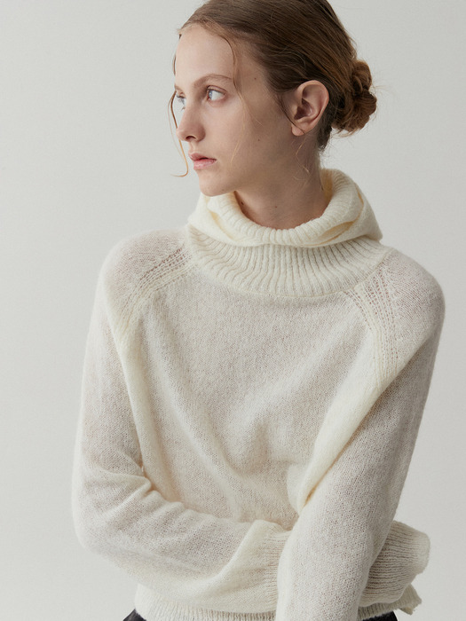 balaclava alpaca pullover-ivory