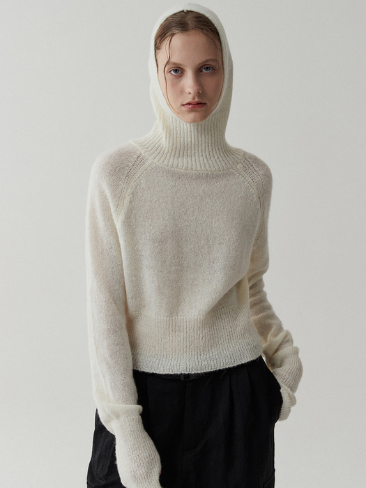 balaclava alpaca pullover-ivory