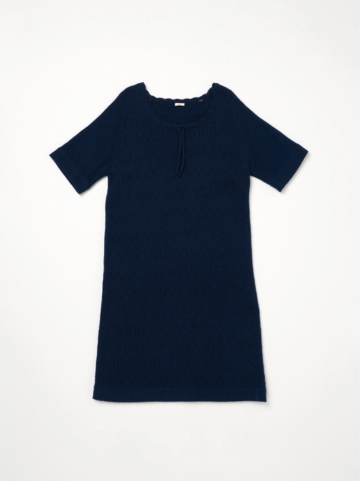 Via Glenn wool knit onepiece (Navy)