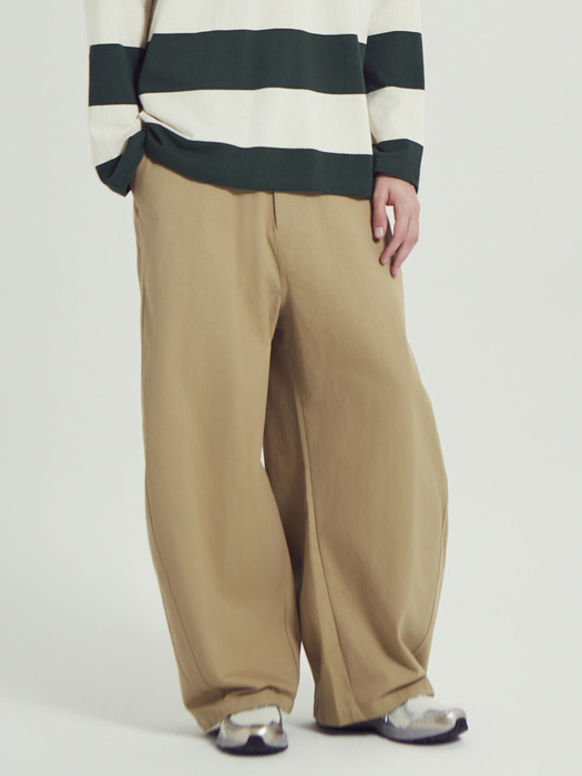 twist bigwide chino pants_be