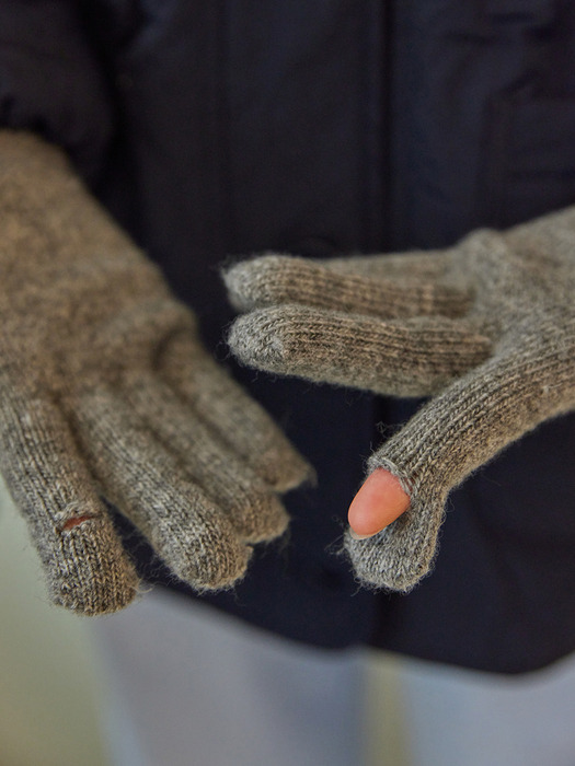 [세트]WOOL KNIT MUFFLER&GLOVES SET_grey