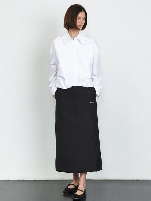 BANDING DETAIL PADDING LONG SKIRT [3COLORS]